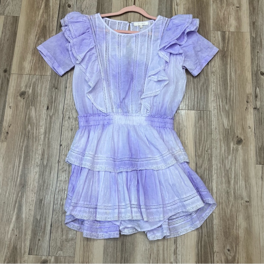LoveShackFancy Lavender Ruffle Mini Dress - Picture 8 of 9